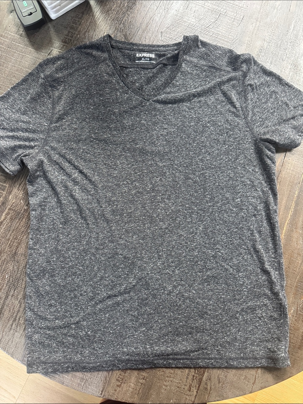 Express Men's Heather Charcoal V-Neck T-Shirt